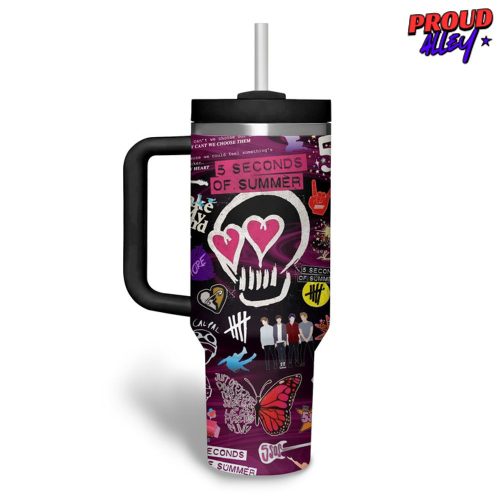 5 Seconds of Summer Pink Heart Stanley Tumbler