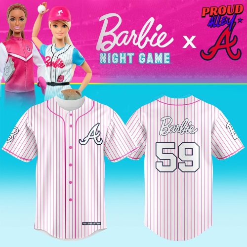 Atlanta Braves x Barbie Night Game 2024 Stripe Baseball Jersey