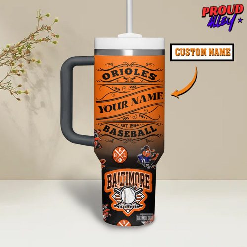 Baltimore Orioles Baseball Custom Name Stanley Tumbler