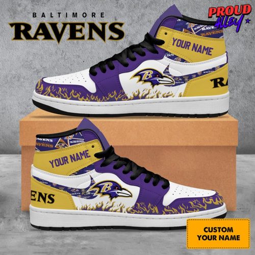 Baltimore Ravens Collab Nike Custom Name Air Jordan 1