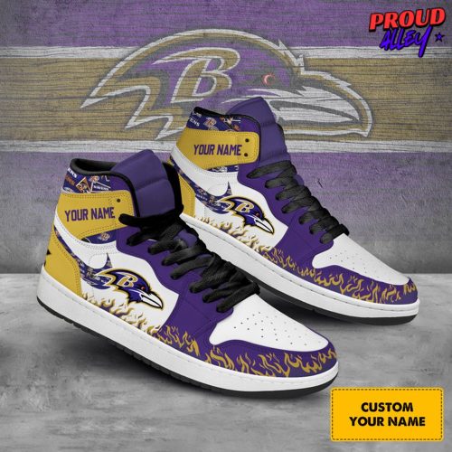 Baltimore Ravens Collab Nike Custom Name Air Jordan 1