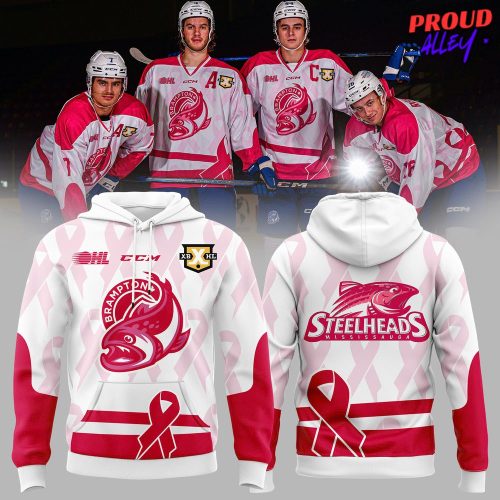 Brampton Steelheads Pink in the Rink Night Custom Hockey Jersey