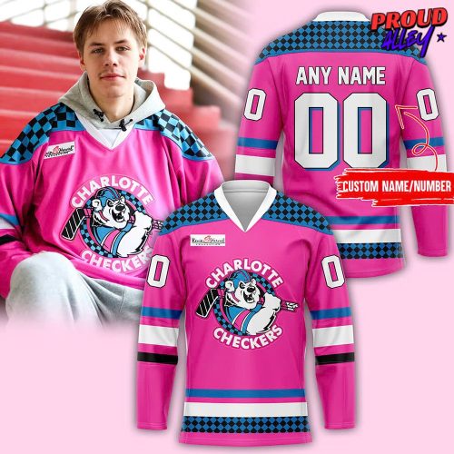 Charlotte Checkers Neon Night 2025 Hockey Jersey