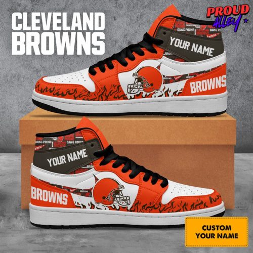 Cleveland Browns Collab Nike Custom Name Air Jordan 1