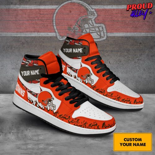 Cleveland Browns Collab Nike Custom Name Air Jordan 1