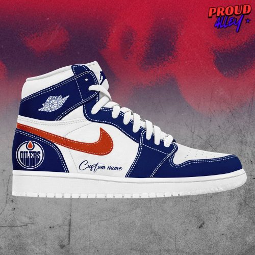 Edmonton Oilers Collab Nike Custom Name Air Jordan 1