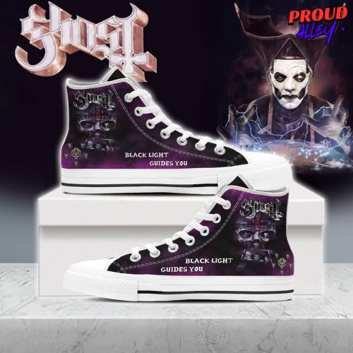 Ghost Black Light Guides You High Top Canvas Shoes