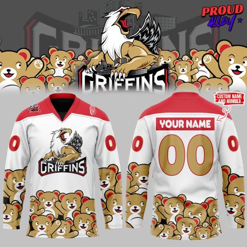 Grand Rapids Griffins Teddy Bear Special White Hockey Jersey