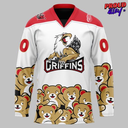 Grand Rapids Griffins Teddy Bear Special White Hockey Jersey