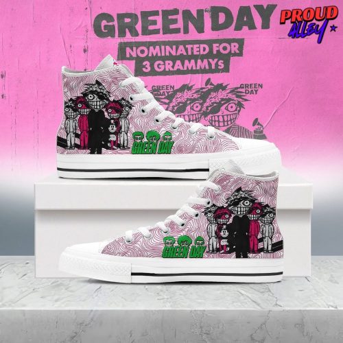 Green Day Limited Edition High Top Canvas Shoes