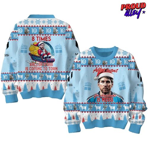 Lionel Messi 8 Times Ballon d’Or Christmas Sweater