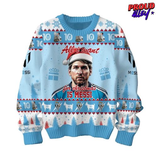 Lionel Messi 8 Times Ballon dOr Christmas Sweater