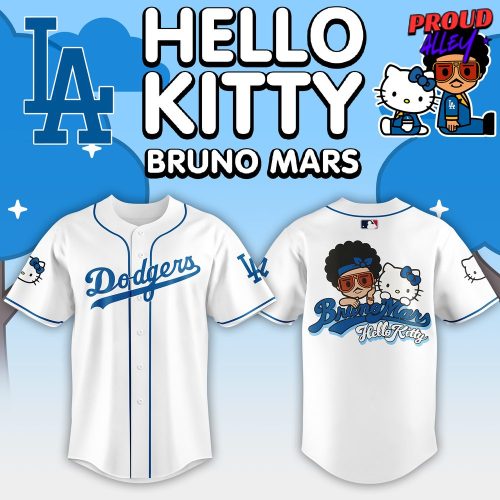 Los Angeles Dodgers Bruno Mars and Hello Kitty Special Baseball Jersey