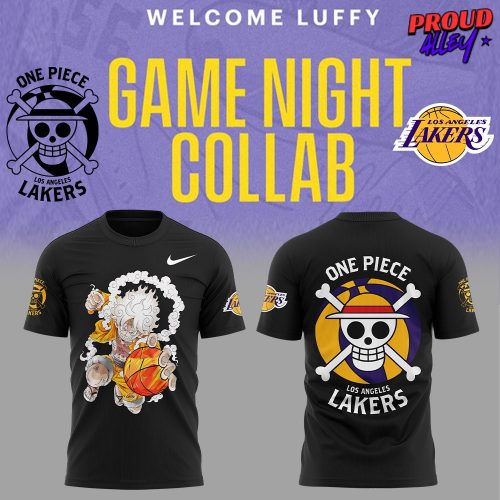 Los Angeles Lakers x One Piece Gear 5 Black T-Shirt