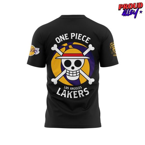 Los Angeles Lakers x One Piece Gear 5 Black TShirt