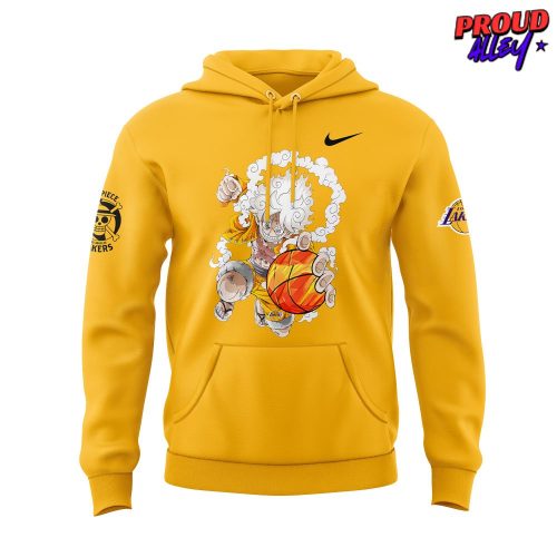 Los Angeles Lakers x One Piece Gear 5 Yellow Hoodie