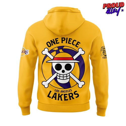 Los Angeles Lakers x One Piece Gear 5 Yellow Hoodie