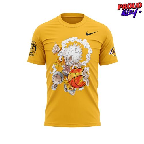 Los Angeles Lakers x One Piece Gear 5 Yellow T-Shirt