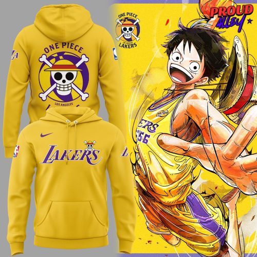 Los Angeles Lakers x One Piece Special Gold Hoodie