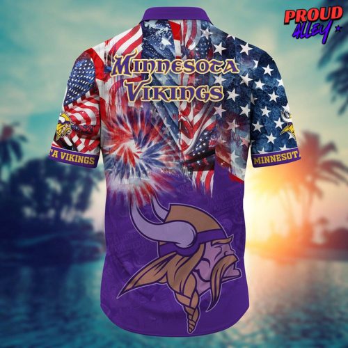 Minnesota Vikings NFL US Flag 4th of July T-shirt