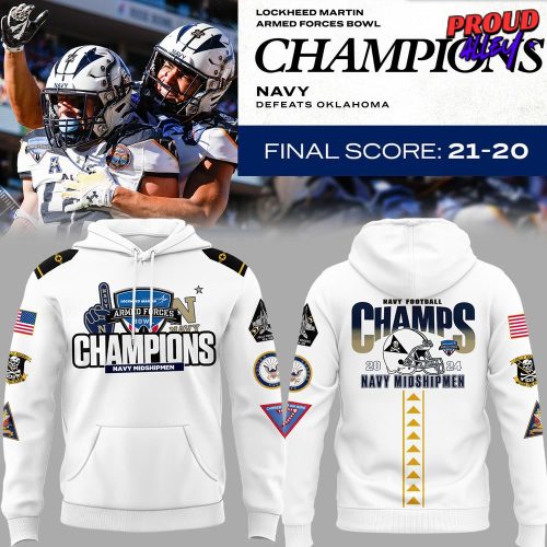 Navy Midshipmen Armed Forces Bowl Champions 2024 Hoodie