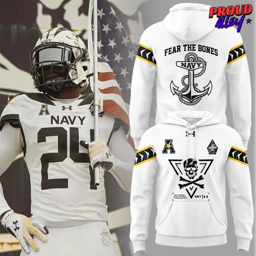 Navy Midshipmen Jolly Rogers Fear The Bones Special Blue Hoodie