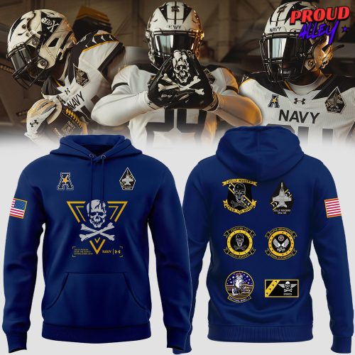 Navy Midshipmen Jolly Rogers Fear The Bones Special Blue Hoodie