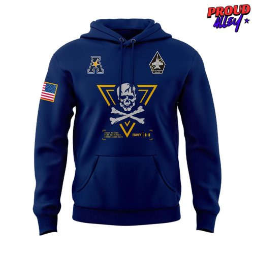 Navy Midshipmen Jolly Rogers Fear The Bones Special Blue Hoodie