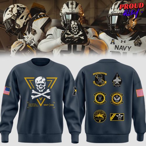 Navy Midshipmen Jolly Rogers Fear The Bones Special Navy Sweatshirt