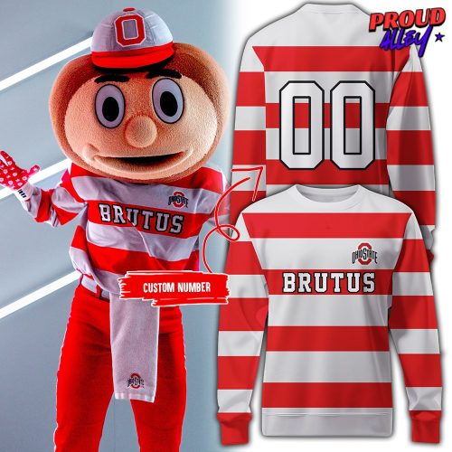 Ohio State Football Brutus Striped Sweatshirt