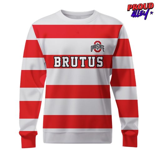 Ohio State Football Brutus Striped Sweatshirt