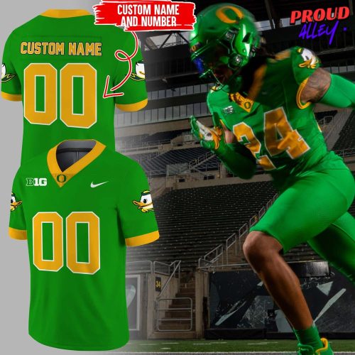 Oregon Ducks Big 10 Green Football Jersey