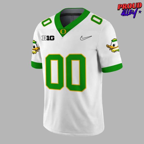 Oregon Ducks Big 10 White Football Jersey