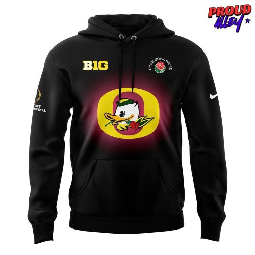 Oregon Ducks Rose Bowl 2025 Black Hoodie