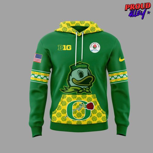 Oregon Ducks Rose Bowl Game 2025 Green Hoodie