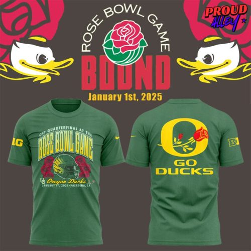 Oregon Ducks Rose Bowl Game 2025 Green T-Shirt