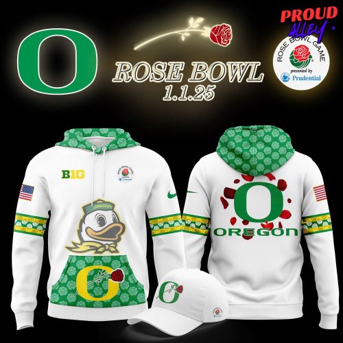 Oregon Ducks Rose Bowl Game 2025 Green Hoodie