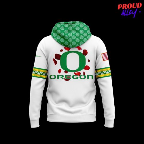 Oregon Ducks Rose Bowl Game 2025 White Hoodie