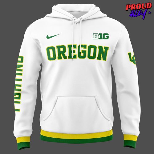 Oregon Women Basketball BIG 10 Fighting Spirit White Hoodie