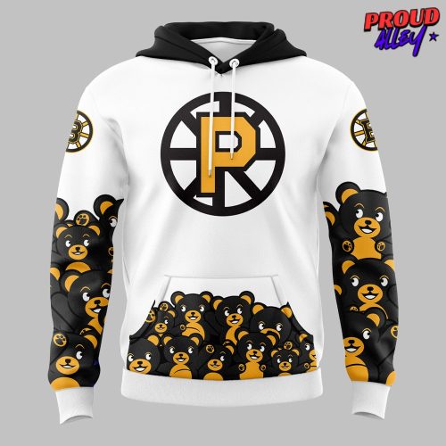 Providence Bruins Teddy Bear White Hoodie