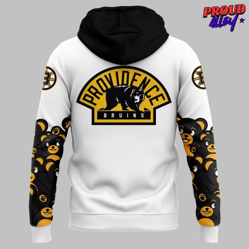 Providence Bruins Teddy Bear White Hoodie