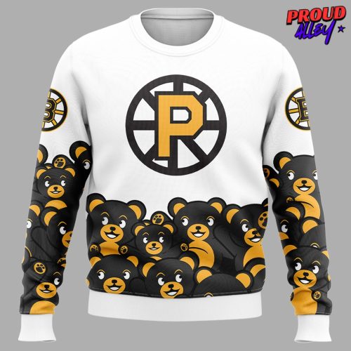 Providence Bruins Teddy Bear White Sweatshirt