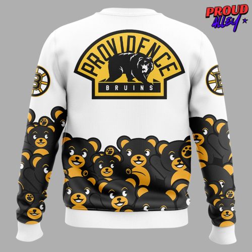 Providence Bruins Teddy Bear White Sweatshirt