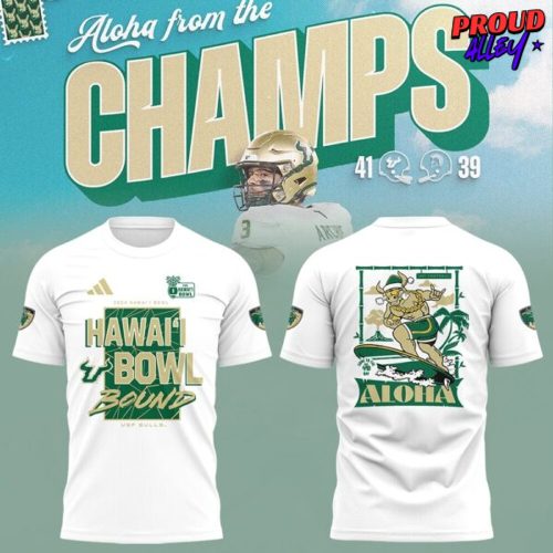 South Florida Bulls Hawaii Bowl Champions White T-Shirt