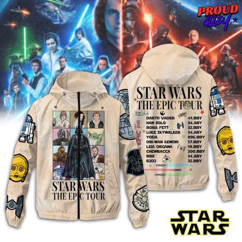 Star Wars The Epic Tour Windbreaker Outdoor Zipper Hoodie