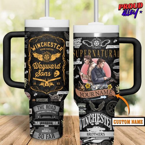 Supernatural Winchester Black Custom Name Stanley Tumbler