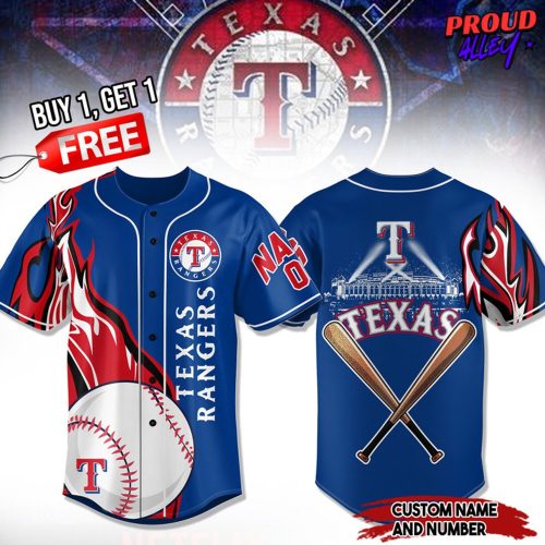 Texas Rangers MLB Personalized Baseball Jersey