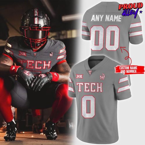 Texas Tech Red Raiders 2025 Grey Football Jersey