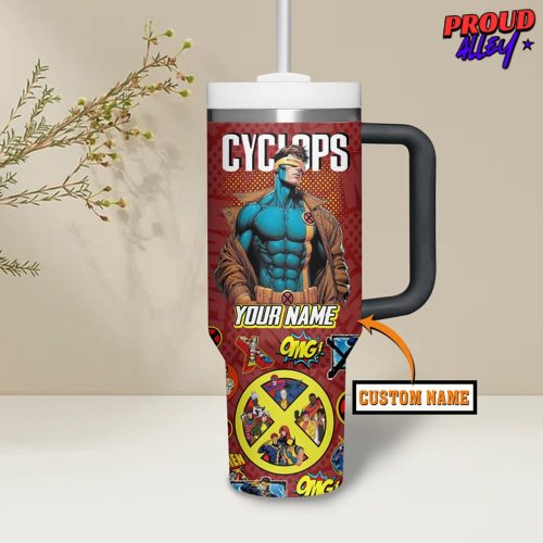 X-Men Marvel Cyclops Custom Name Stanley Tumbler