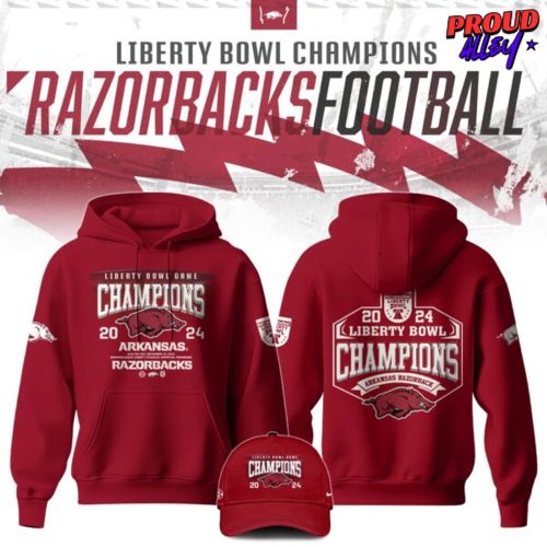 Arkansas Razorback Liberty Bowl Champions 2024 Red Hoodie